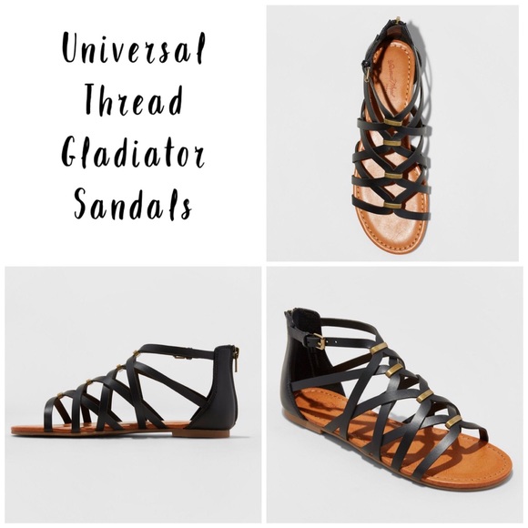 Universal Thread Black Kerri Gladiator Sandals - Picture 1 of 8